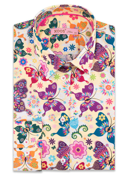 XOOS WOMEN'S multicolor butterfly print shirt