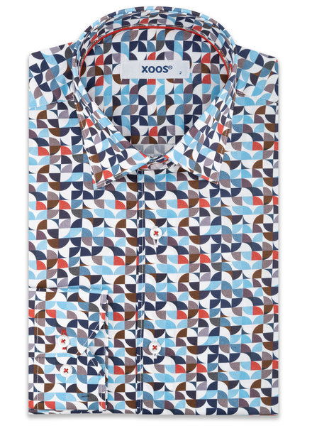 XOOS Quarter seventies vinyl Printed patterned dress shirt