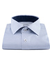 XOOS Men's blue woven cotton dress shirt and navy lining