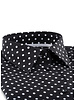 XOOS WOMEN'S black dress shirt with white polka dots
