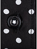 XOOS Chemisier femme noir à pois galon blanc