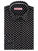 XOOS Chemisier femme noir à pois galon blanc