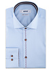 XOOS Men's light blue dress shirt Tricolored printed placket lining