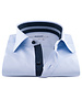 XOOS Men's light blue dress shirt blue printed placket lining