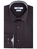 XOOS Men's brown dress shirt with light blue polka dots lining (Double Twisted)