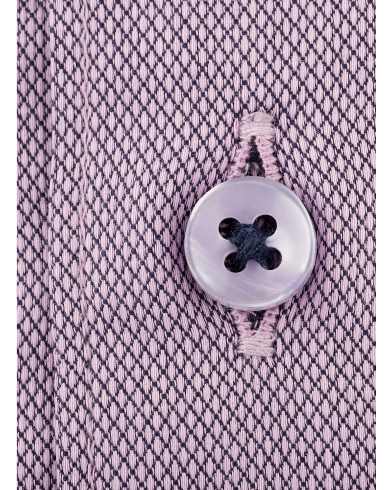 XOOS Men's lavander dress shirt and navy lining (Double Twisted woven cotton)