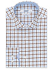 XOOS Men's blue and brown checks fitted dress shirt (Double Twisted)