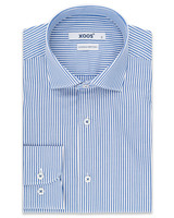 XOOS Blue striped and fitted dress shirt (Double Twisted)