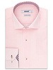 XOOS Pink striped dress shirt with floral collar lining (Double Twisted)