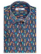 XOOS Men's navy blue short sleeve shirt (Malibu print)