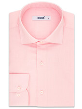 XOOS Men's pink dress shirt tone on tone geometrical pattern (Double Twisted)