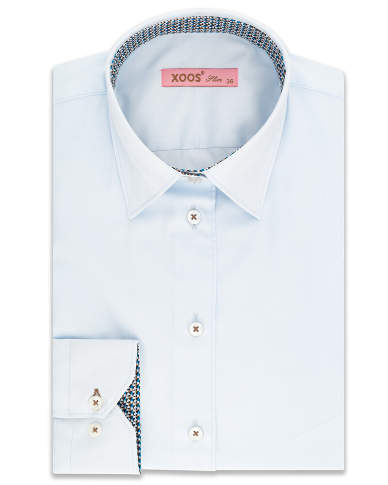 XOOS WOMEN'S diamond blue shirt with printed patterned lining