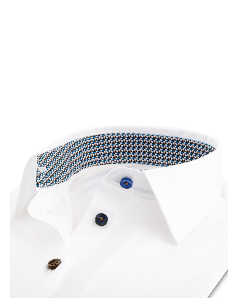 Swiss Dot Shirt in White w/ Blue Dots – Leggiadro