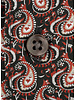 XOOS Men's brown dress shirt with red paisley prints
