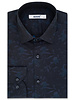 XOOS Men's navy jacquard cotton dress shirt