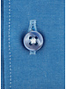 XOOS Chemise homme en pinpoint bleu doublure ciel à micro pois blancs (Double Retors)