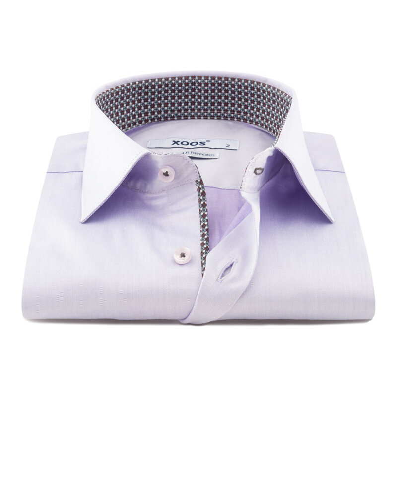 XOOS Lavender men's shirt with mauve and gray printed lining (Double Twisted)