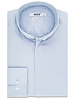 XOOS Men's reversed officer collar light blue dress shirt (Sateen cotton)