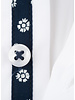 XOOS Men's white shirt with navy blue floral lining (Double Twisted)
