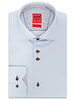XOOS Men's lightblue CLASSIC-FIT dress shirt yellow printed patterned and Liberty lining (double chest-buttons) - Copy