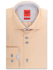 XOOS Chemise homme beige à double boutonnage doublure ciel liberty et motifs