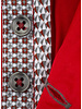 XOOS Chemise homme rouge à double boutonnage doublure rouge à motifs imprimés