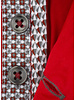 XOOS Men's red dress shirt printed patterned red lining (double chest-button)