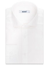 XOOS Men's white jacquard dress shirt