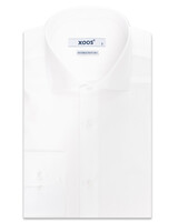 XOOS Men's white dress shirt in gabardeen with Cutaway collar (Double Twisted)