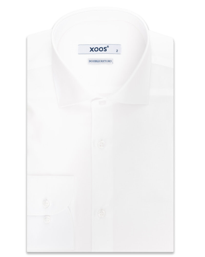 XOOS Chemise homme à col cutaway en gabardine blanche (Double Retors)