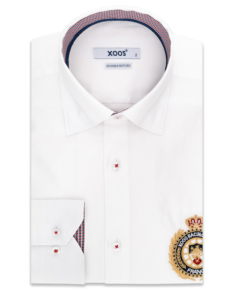 XOOS Chemise homme blanche à broderie pectorale XOOS Racing