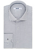 XOOS Men's shirt with small woven checks and navy blue braid (Double Twisted)