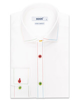 XOOS Men's shirt with colorful stitching and matching buttons (double twisted)