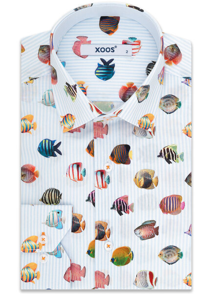 XOOS Men's shirt printed with angel fish