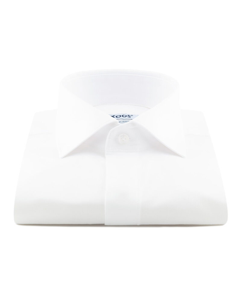 XOOS White french cuffs dress shirt with hidden placket