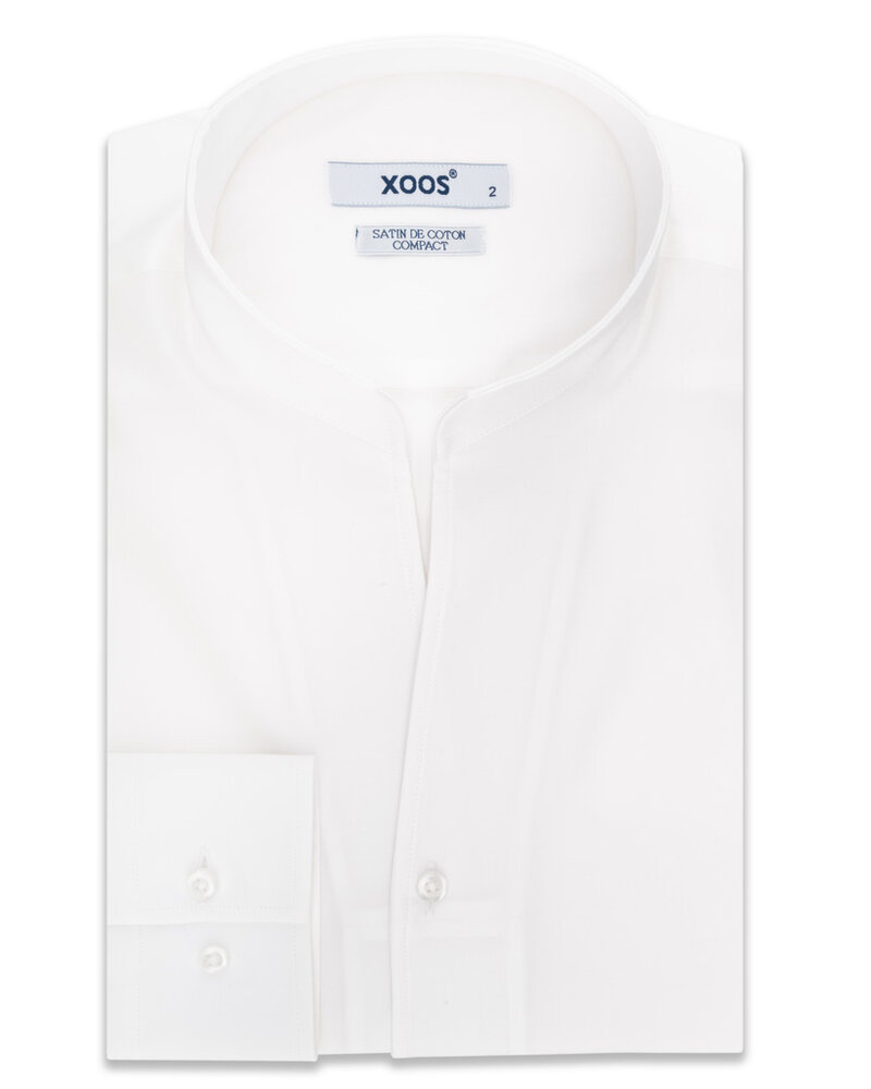 XOOS Men's white shirt with straight open collar
