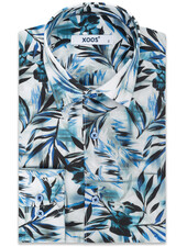 XOOS Men's shirt with blue leaf print