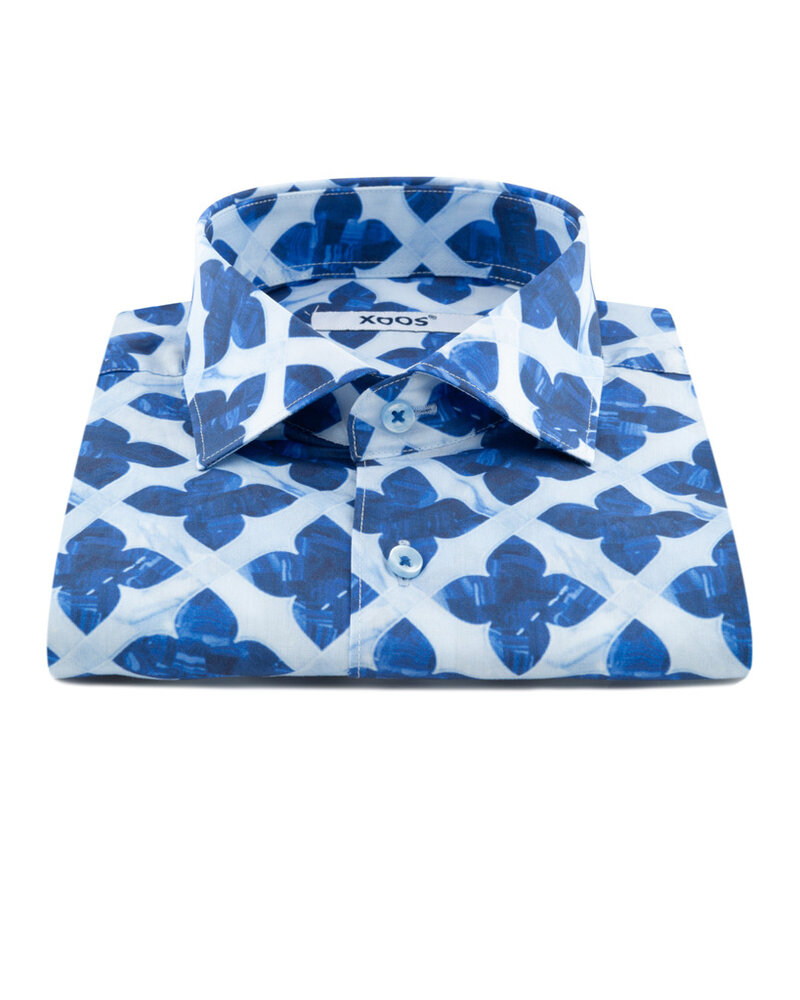 XOOS Men's shirt with blue clover print