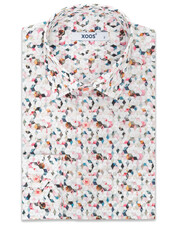 XOOS Men's shirt with pink pattern prints