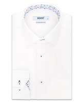XOOS Men's white shirt with green and blue floral lining (Double Twisted)