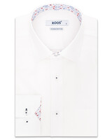 XOOS Men's white shirt with red and blue floral lining (Double Twisted)