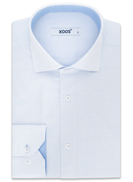 XOOS Sky blue men's shirt in piqué cotton with plain lining