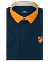 XOOS Polo homme XOOS Manches courtes bleu marine et col orange