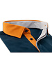 XOOS Men's XOOS Short-Sleeve Polo in navy blue with Orange Collar