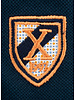XOOS Men's XOOS Short-Sleeve Polo in navy blue with Orange Collar