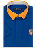 XOOS Men's XOOS blue Short-Sleeve Polo with Orange Collar