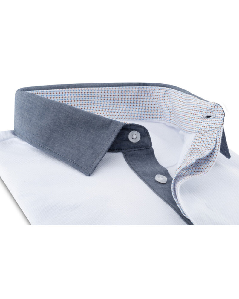 XOOS Men's white XOOS short sleeve polo shirt - Gray collar