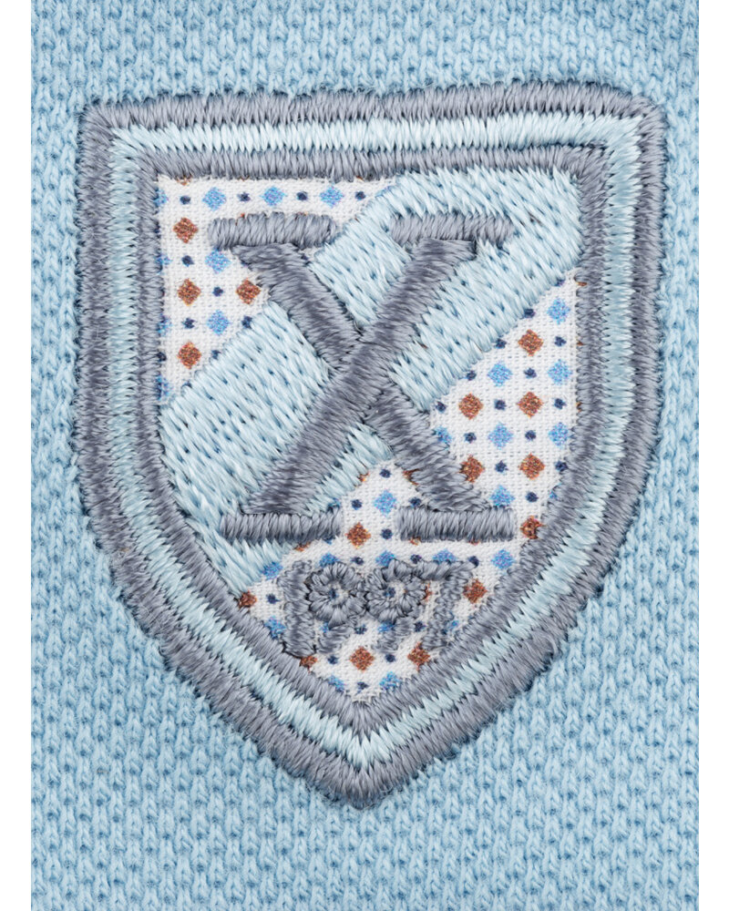 XOOS Men's XOOS light blue Short-Sleeve Polo with gray Collar