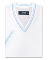 XOOS T-shirt en maille blanc à manches courte et Col V