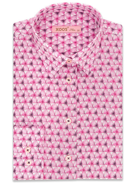 XOOS Women's  print printed dress shirt